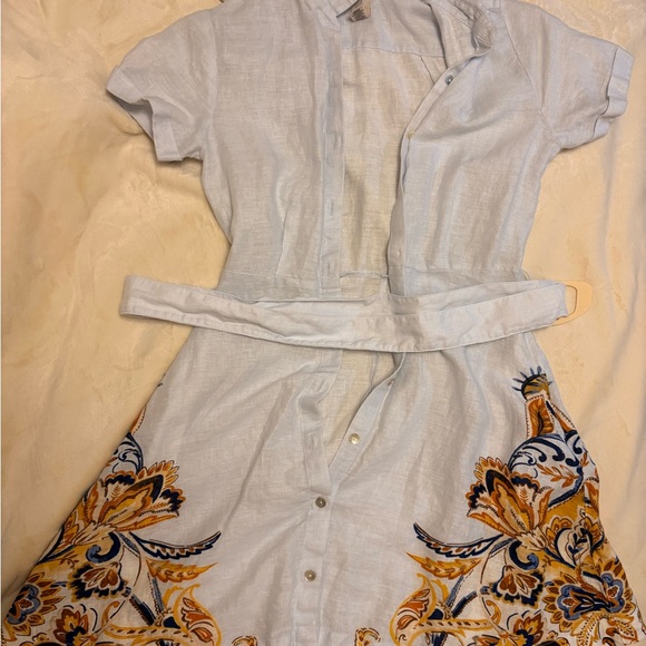 Joie Light Blue Dress with Orange and Blue Embroidery - Picture 2 of 3